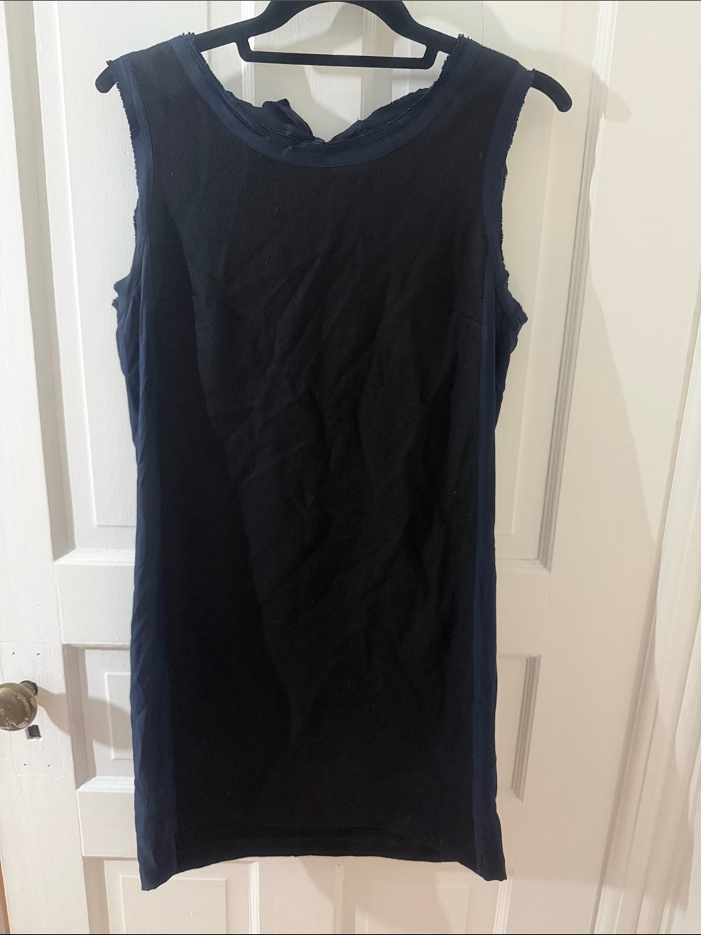 J. Crew Black and Navy Wool Dress